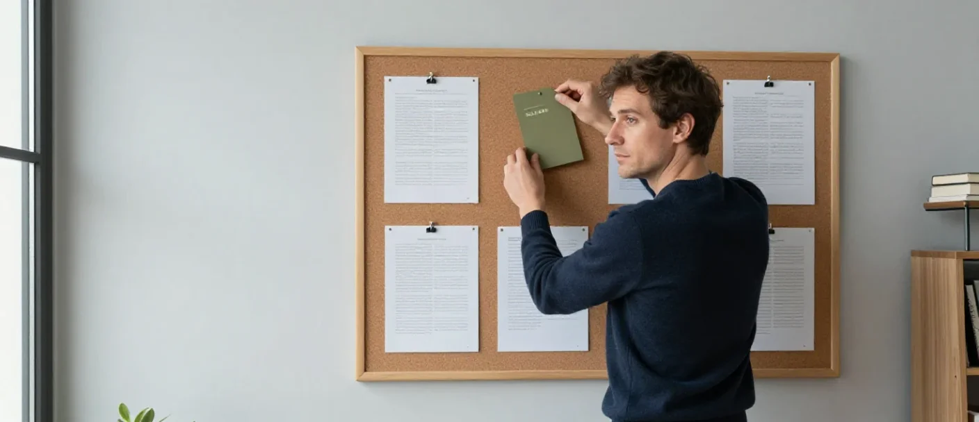 Un homme analyse des informations essentielles pour une prise de décision claire et rapide.